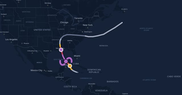 Track map of Hurricane Camille (1969)