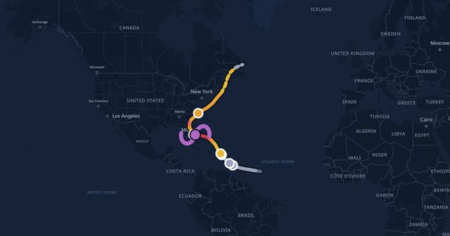 Track map of Hurricane Dorian (2019)
