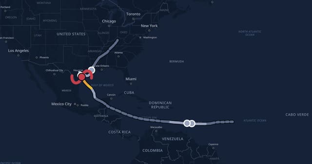 Track map of Hurricane Harvey (2017)