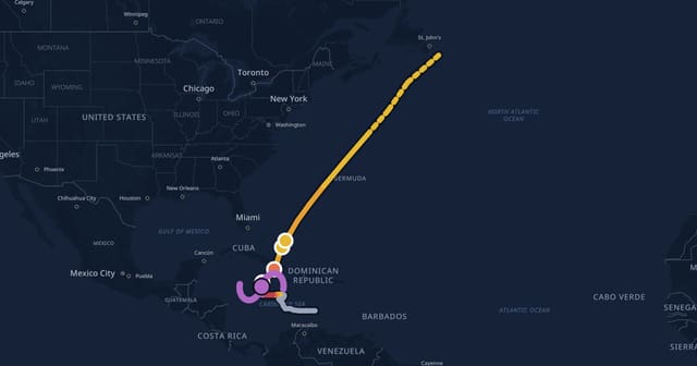 Track map of Hurricane Melissa (2025)