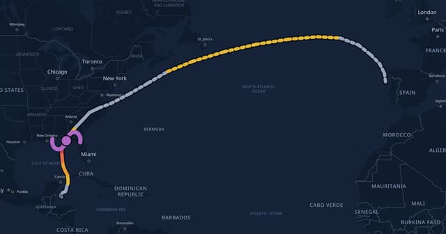 Track map of Hurricane Michael (2018)