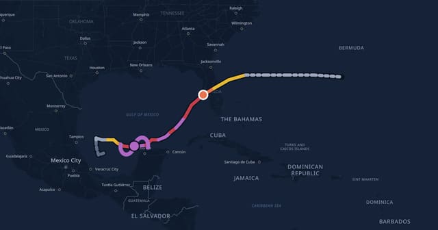 Track map of Hurricane Milton (2024)