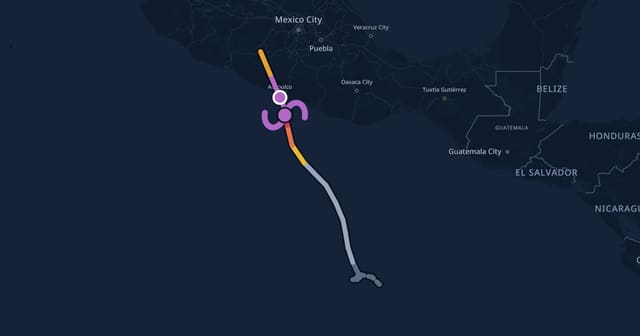 Track map of Hurricane Otis (2023)