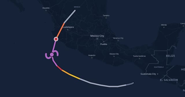 Track map of Hurricane Patricia (2015)